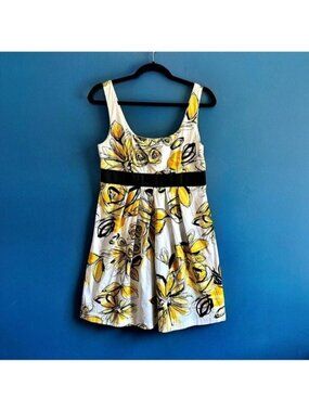 Y2K Floral Dress Junior's Size 9 Yellow White BCX‎ Mini Preppy Summer Spring